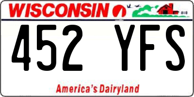 WI license plate 452YFS
