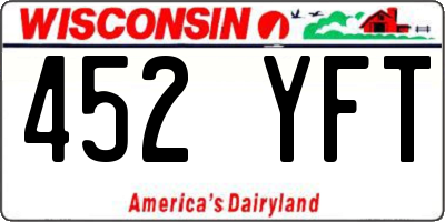 WI license plate 452YFT