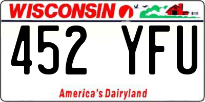 WI license plate 452YFU