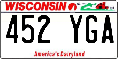 WI license plate 452YGA