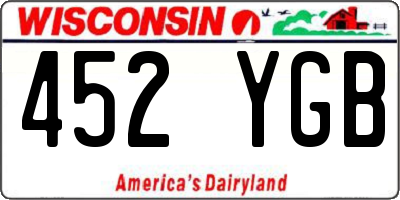 WI license plate 452YGB