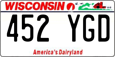 WI license plate 452YGD