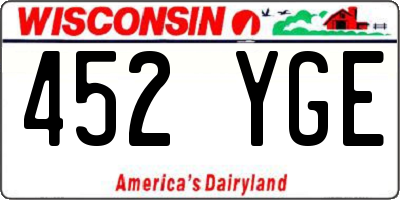 WI license plate 452YGE