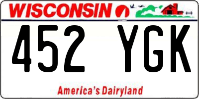 WI license plate 452YGK