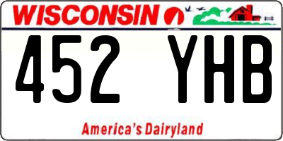 WI license plate 452YHB