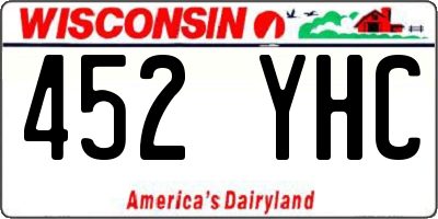 WI license plate 452YHC