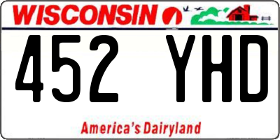 WI license plate 452YHD