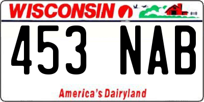 WI license plate 453NAB