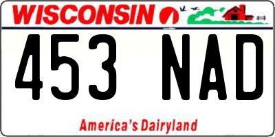 WI license plate 453NAD