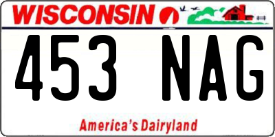 WI license plate 453NAG