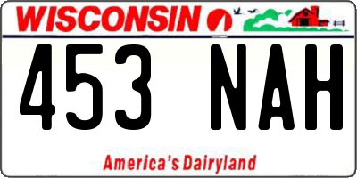 WI license plate 453NAH