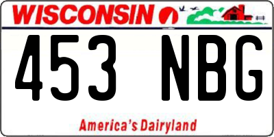 WI license plate 453NBG
