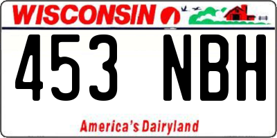 WI license plate 453NBH