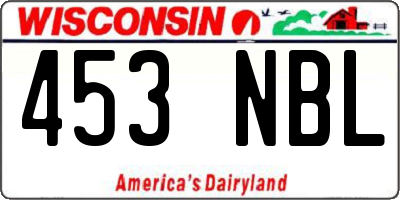 WI license plate 453NBL