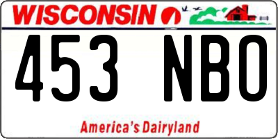 WI license plate 453NBO