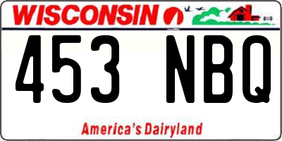 WI license plate 453NBQ