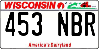 WI license plate 453NBR