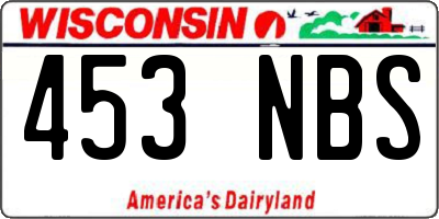 WI license plate 453NBS