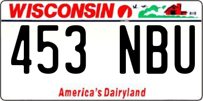 WI license plate 453NBU