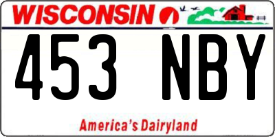 WI license plate 453NBY