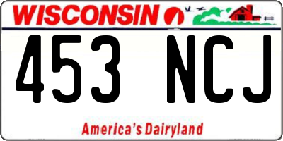 WI license plate 453NCJ