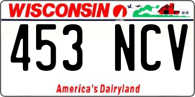 WI license plate 453NCV
