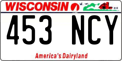 WI license plate 453NCY