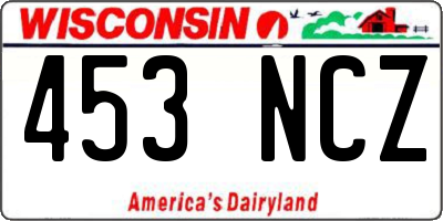 WI license plate 453NCZ