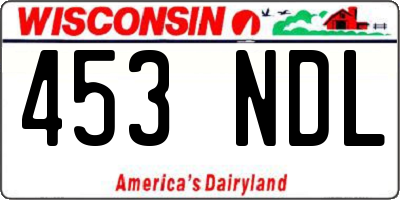 WI license plate 453NDL