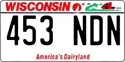 WI license plate 453NDN