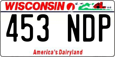 WI license plate 453NDP