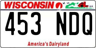 WI license plate 453NDQ