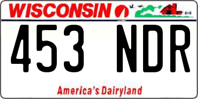 WI license plate 453NDR