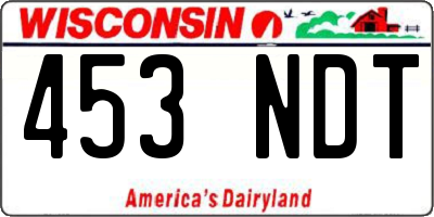 WI license plate 453NDT