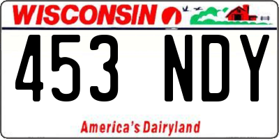 WI license plate 453NDY