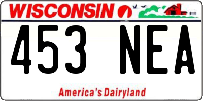 WI license plate 453NEA