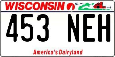 WI license plate 453NEH