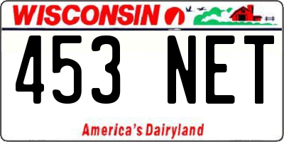 WI license plate 453NET