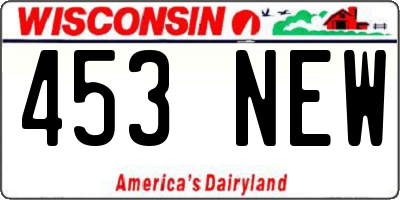 WI license plate 453NEW
