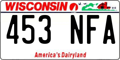 WI license plate 453NFA