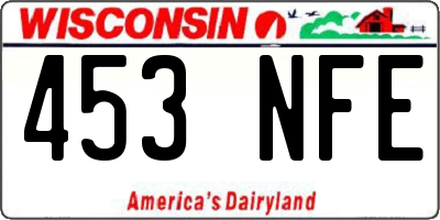 WI license plate 453NFE