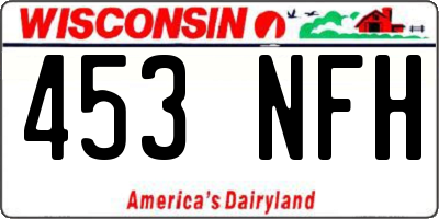 WI license plate 453NFH