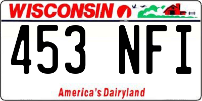 WI license plate 453NFI