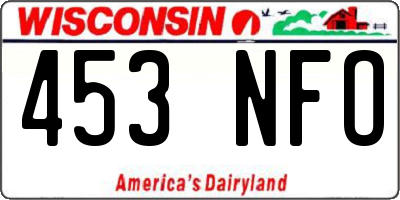 WI license plate 453NFO