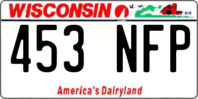WI license plate 453NFP