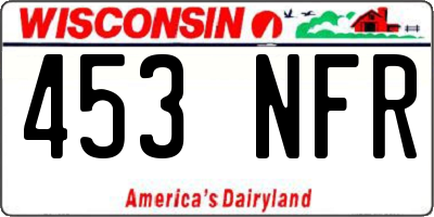 WI license plate 453NFR