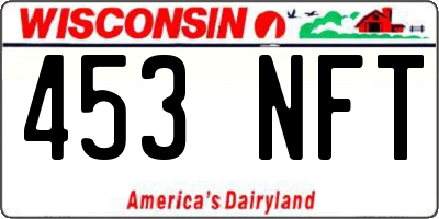 WI license plate 453NFT
