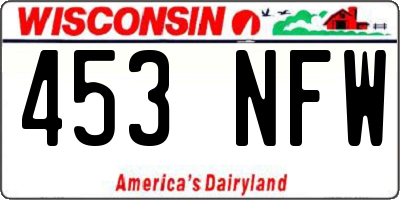 WI license plate 453NFW