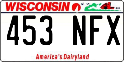 WI license plate 453NFX