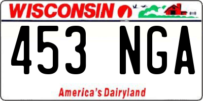 WI license plate 453NGA